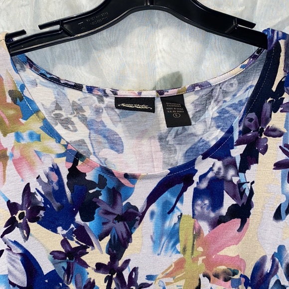 SARA STUDIO FLORAL ASYMMETRICAL TOP SZ L - Picture 2 of 8